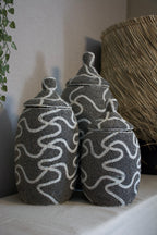 Holy XL Pot Silver White | Luxe Decoratiepot 40 cm